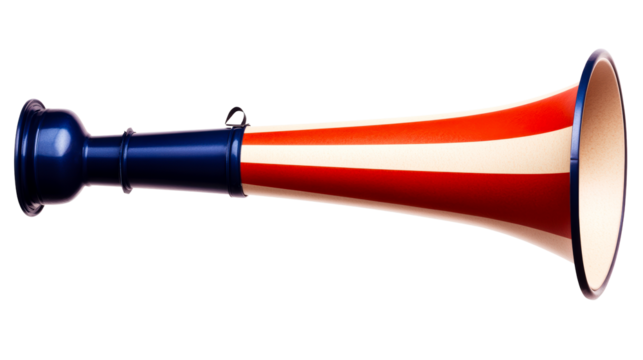 Noise Maker Vuvuzela With Red White Blue Stripes on White
