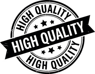 Obraz premium Circular stamp with text high quality and stars on a white background