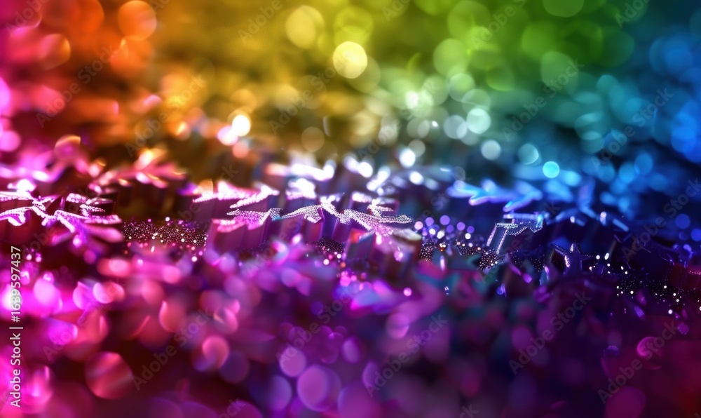Poster abstract rainbow hues with soft blur and bokeh effect for backgrounds and graphics