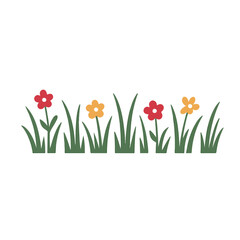 Grass and flower border