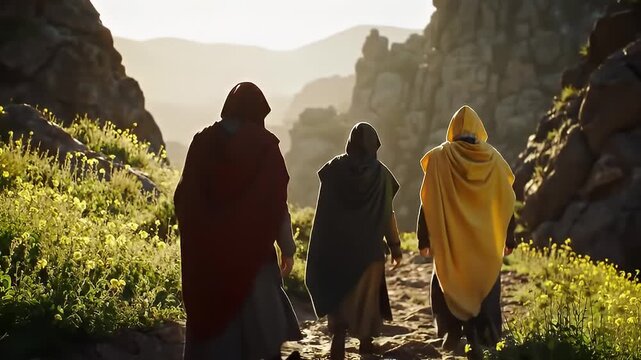 empty tomb disciples walking ancient holy land path