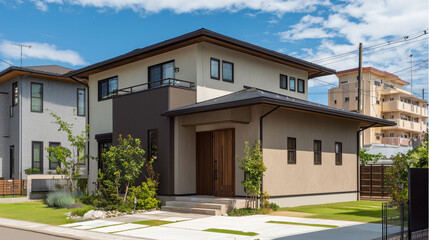 温もりのあるデザインの新築住宅の外観