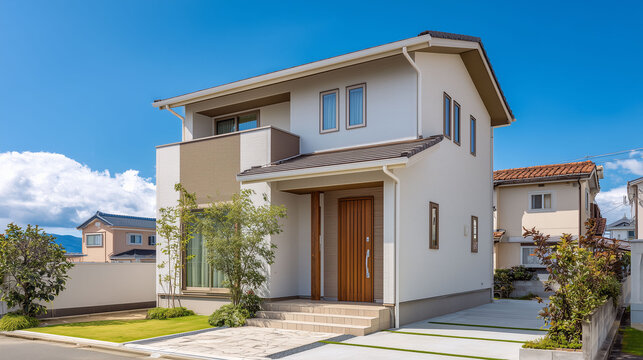 温もりのあるデザインの新築住宅の外観