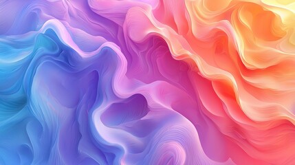 Obraz premium Colorful Abstract Wavy Gradient Background with Geometric Shapes for Digital Marketing Social Media and Packaging​ 