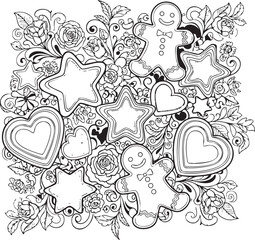 christmas, christmas tree, pattern, flower, vector, floral, design, seamless, vintage, illustration, ornament, decoration, art, wallpaper, nature, decor, texture, element, flowers, mandala, leaf, retr