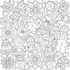 christmas, christmas tree, pattern, flower, vector, floral, design, seamless, vintage, illustration, ornament, decoration, art, wallpaper, nature, decor, texture, element, flowers, mandala, leaf, retr