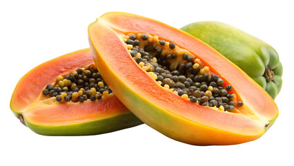  papaya on isolated on white background PNG , AI GENERATED