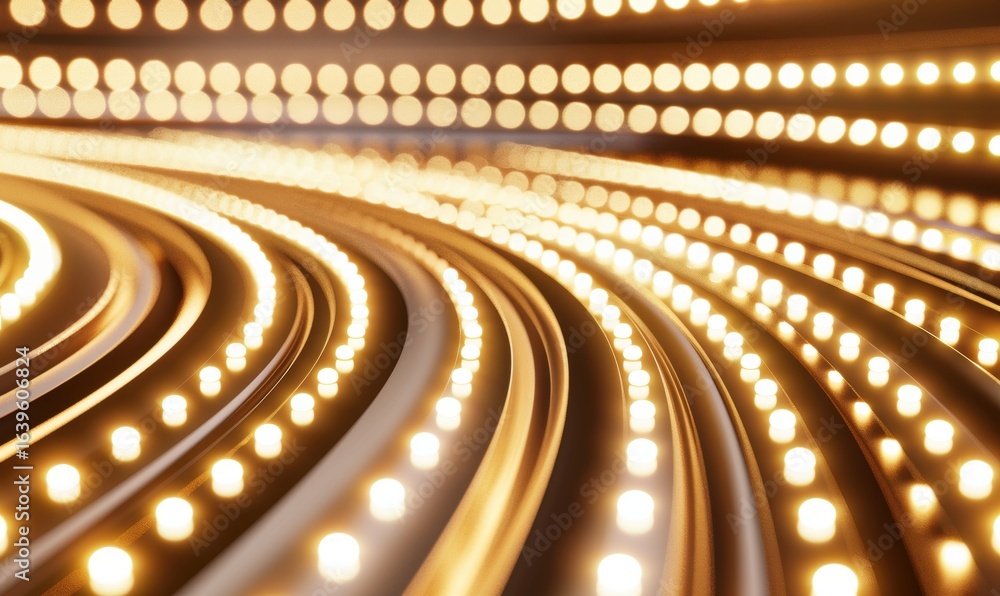 Poster golden light curves abstract design illuminating background decorative pattern