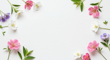 Fototapeta premium Colorful floral arrangement on white background for decoration 