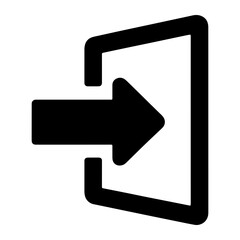 Black arrow entering doorway login symbol