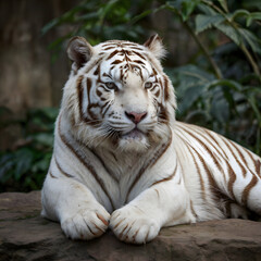Fototapeta premium white tiger portrait