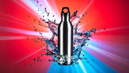 Stainless Steel Water Bottle in Dynamic Splash