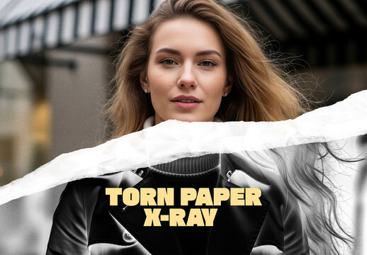 Torn Paper X-Ray Photo Effect