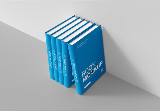 Standing Books Cover Mockup