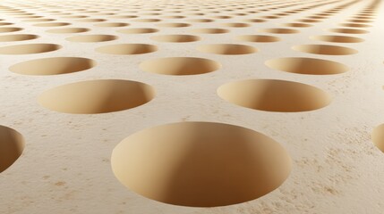 Obraz premium Abstract Beige Surface with Repeating Concave Patterns, Perfect for Textures, Backgrounds, and Design Elements