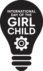 International Day of the Girl Child Icon Shining Light on Empowerment and Education Vector