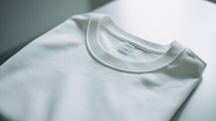 Clean White T-Shirt Mockup for Fashion Apparel and Clothing Design Promotion on White Background