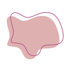 Simple Handdrawn Abstract Organic Shape with Outline in Pastel Colors Element