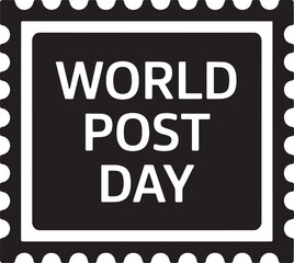 World Post Day Stamp Icon Vector Illustration Symbol of Global Mail and Delivery