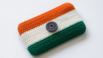 Celebrate India with this handmade crochet flag showing vibrant national pride and cultural heritage beautifully