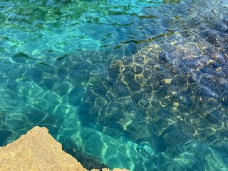 Mediterranean sea crystal clear turquoise water.