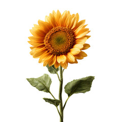 Obraz premium Sunflower bloom, isolated on transparent background
