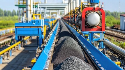 Conveyor belts efficiently move raw materials through various processing stages in a facility