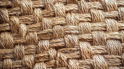 Natural jute weave close-up detailed fiber texture neutral brown tones seamless background pattern for web design