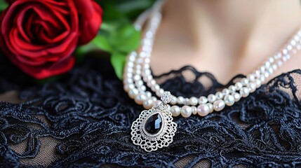 Obraz premium Elegant jewelry display fashion event fine jewelry indoor setting close-up view luxury and sophistication