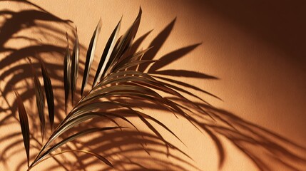 Obraz premium Elegant Shadow of Palm Leaves Cut Out Style