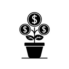 Minimalist Financial Growth and Investment Icon