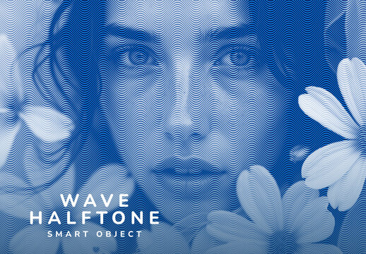 Retro Wave Halftone Photo Effect
