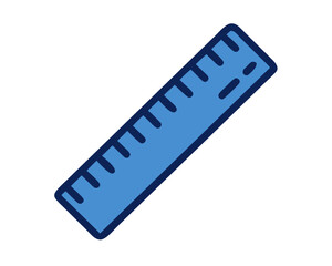 Blue Ruler Icon A Simple Illustration of Measurement for Design, Education, and Drafting Projects