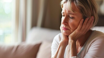 Fototapeta premium Symptoms and Treatment of Menopausal Depression: Emotional Changes, Hormonal Impact, and Therapeutic Approaches for Midlife Mental Health