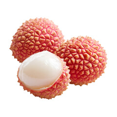 Sweet Lychee Fruit PNG with Transparent Background.