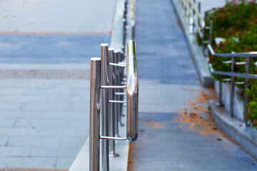 Obraz premium Handrails for helping you climb stairs made of stainless steel