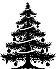 Obraz premium Christmas tree Silhouette Vector illustration 