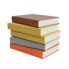 3d stack of colorful books