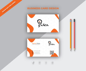 Clean Minimal Red Business Card Template premium vector Design modern illustration for business