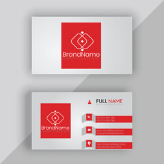 Clean Minimal Red Business Card Template premium vector Design modern illustration for business