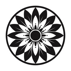 BloomCircle vector clean black silhouette design white background