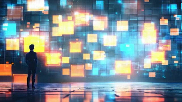 Digital Wall with Person