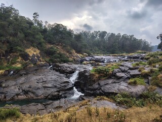 waterfall in the mountains