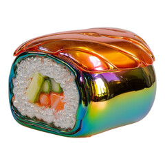 Colorful Transparent Sushi Roll with Shine Effect