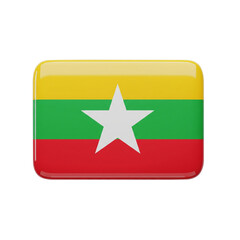 flag of Myanmar 3d icon isolated