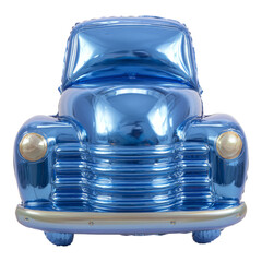 Transparent Blue Vintage Car Reflection Front View