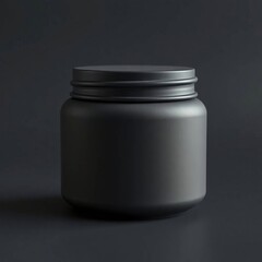 Black Jar Mockup with Dark Background.