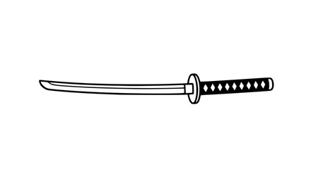 Katana minimalist black and white icon
