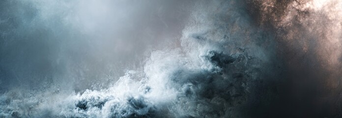 Abstract smoky clouds in shades of gray, blue, and beige