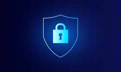 Cyber security technology concept , Shield With Keyhole icon , personal data , vector illustration.	
